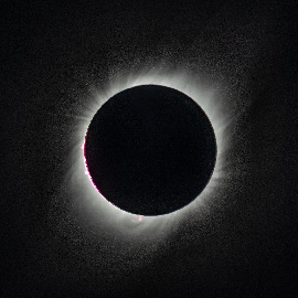 This photo was taken during a total solar eclipse 
			on Tuesday, July 2, 2019, from the National Science Foundation’s (NSF) Cerro Tololo Inter-American 
			Observatory. The observatory is located in the foothills of the Andes, 7,241 feet (2200 meters) 
			above sea level in the Coquimbo Region of northern Chile. (Credit: NASA/Goddard/Rebecca Roth)