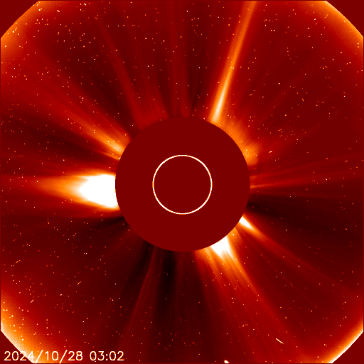 Comet C/2024 S1 disintegrating (shown at bottom of this LASCO C2 movie)