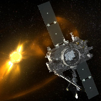 Artist rendering of STEREO orbiting Sun. Credit: NASA.