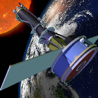 Artist's concept of the IRIS satellite in orbit (NASA).