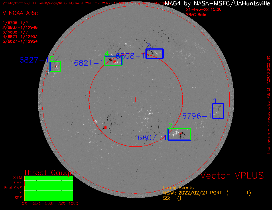 On disk active regions. (MAG4)