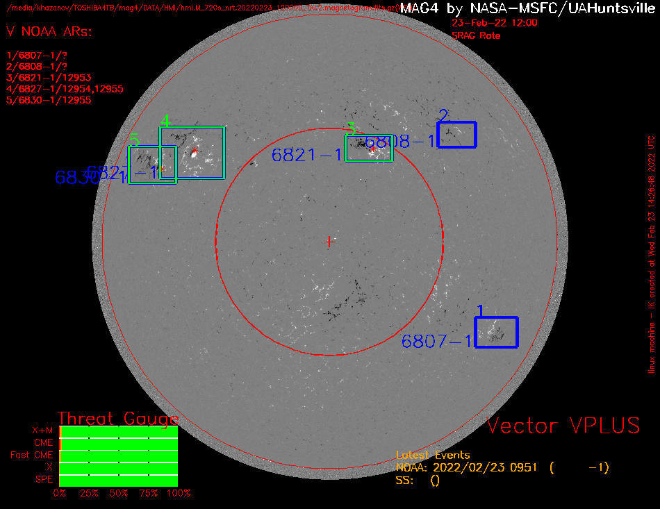 On disk active regions. (MAG4)