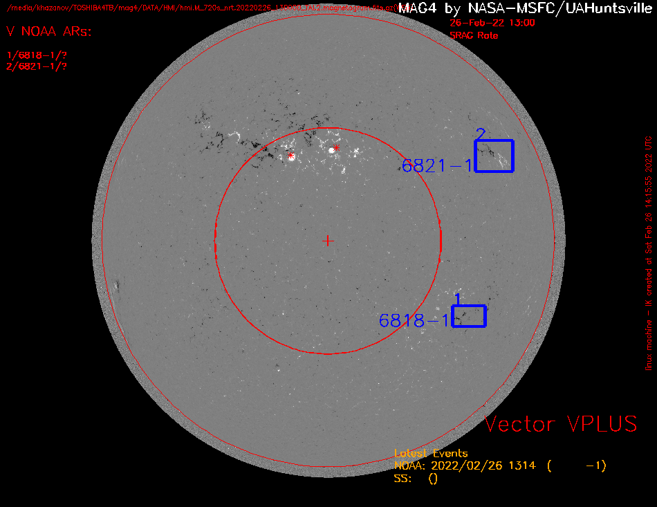 On disk active regions. (MAG4)