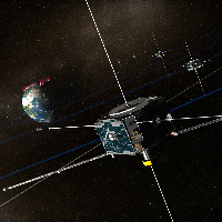 Artist's concept of THEMIS in orbit (NASA).