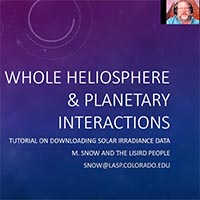 Tutorial on downloading solar irradiance data (Marty Snow, CU/LASP)